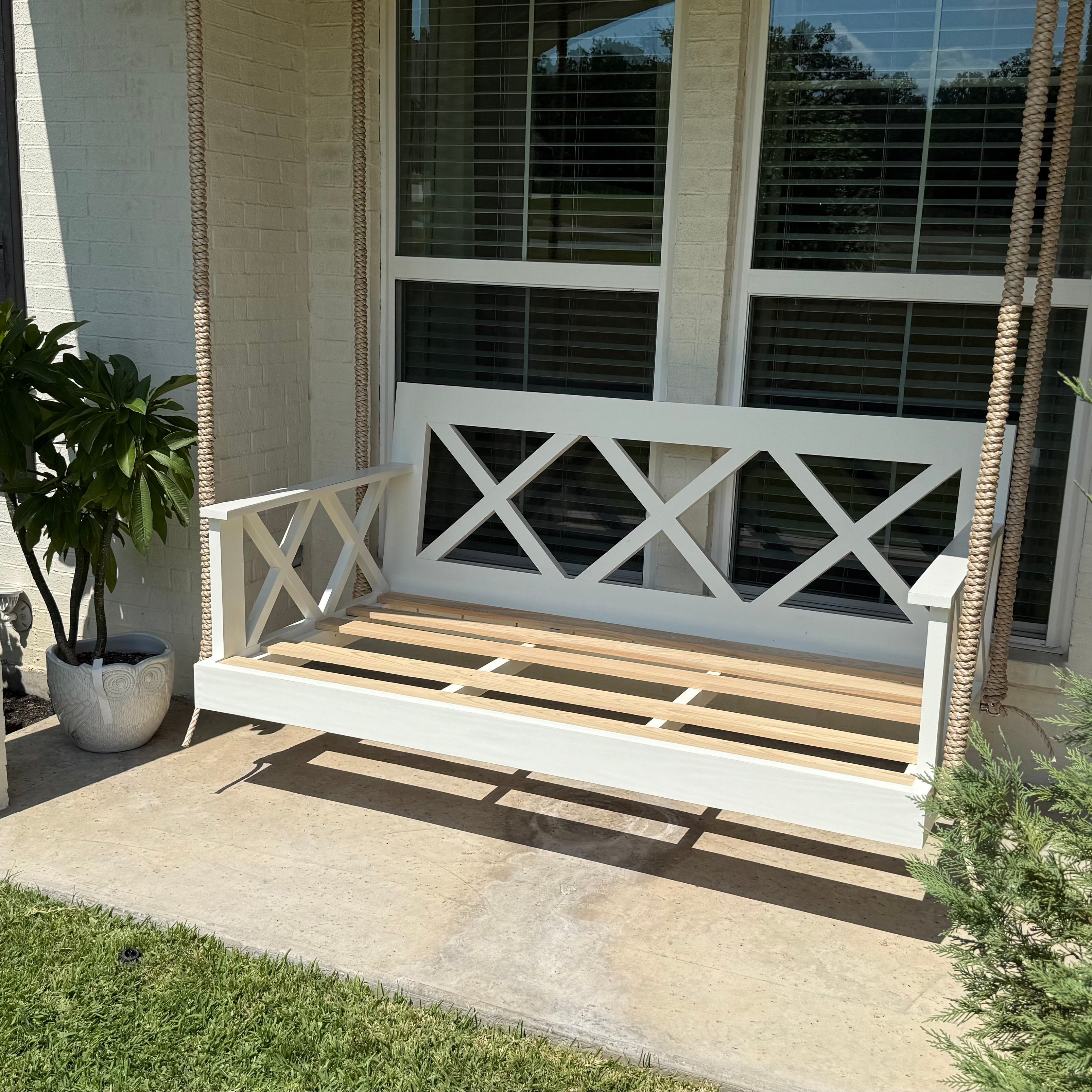 Handcrafted Porch Swing Frames - Premium Wood Construction | Nate & Lane