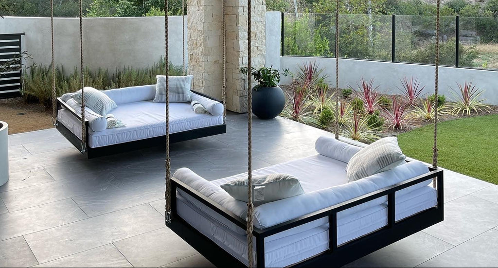 Brew Canyon modern porch swing bed by Nate and Lane