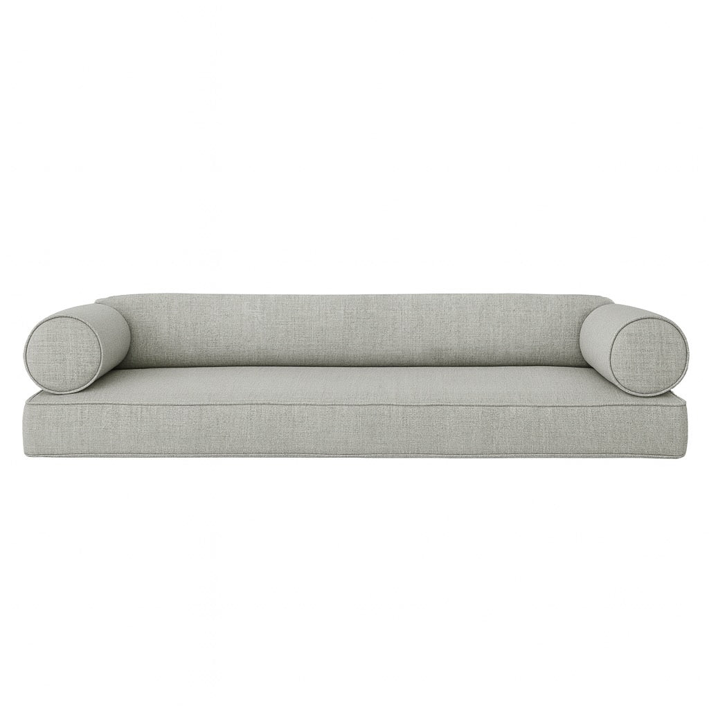 Sunbrella Canvas Granite Cushion Set with Bolsters. Low back cushion set