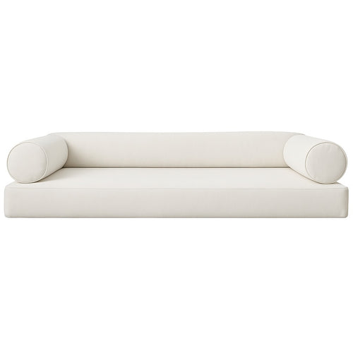 Sunbrella Canvas Natural Cushion Set with Bolsters. Low back cushion set
