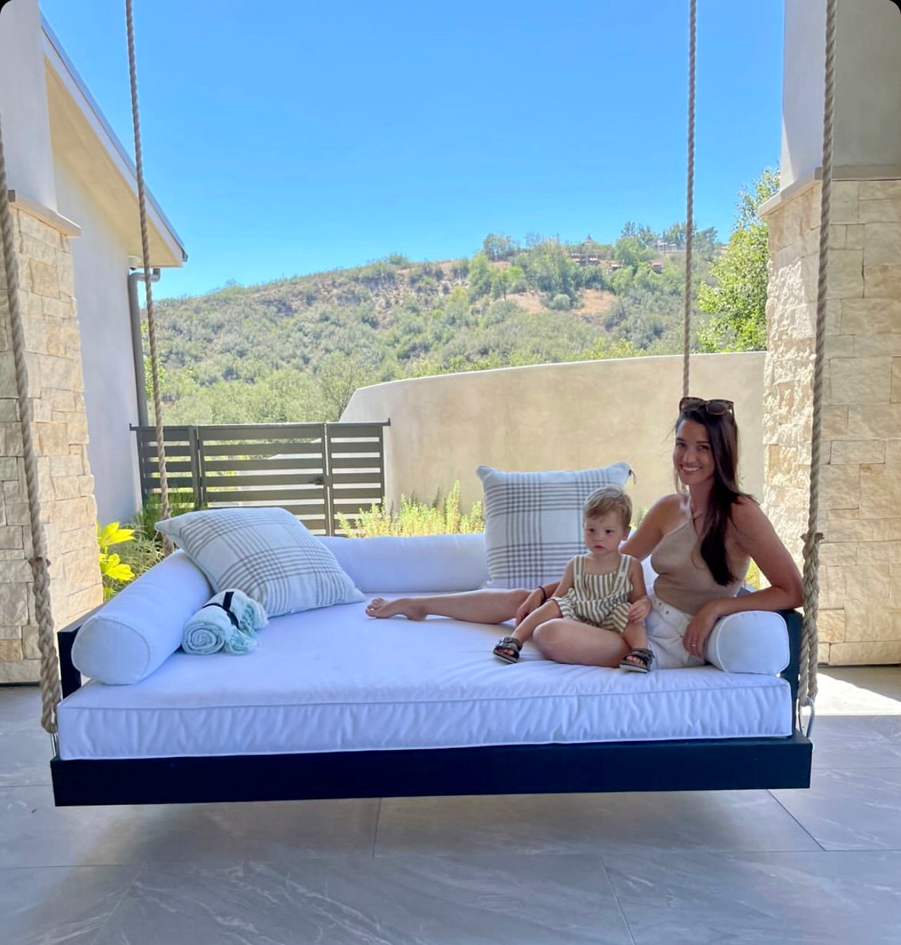 Jade Roper Tolbert on her Bre Canyon Swing Bed