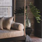 Nate & Lane Modern Swing Bed with Perennials Fabric called Lines in The Sand on Alys Beach Florida