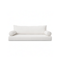 Sunbrella Canvas White Cushion Set with a solid back pillow, bolsters, and seat cushion