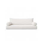 Sunbrella Canvas White Cushion Set with a solid back pillow, bolsters, and seat cushion