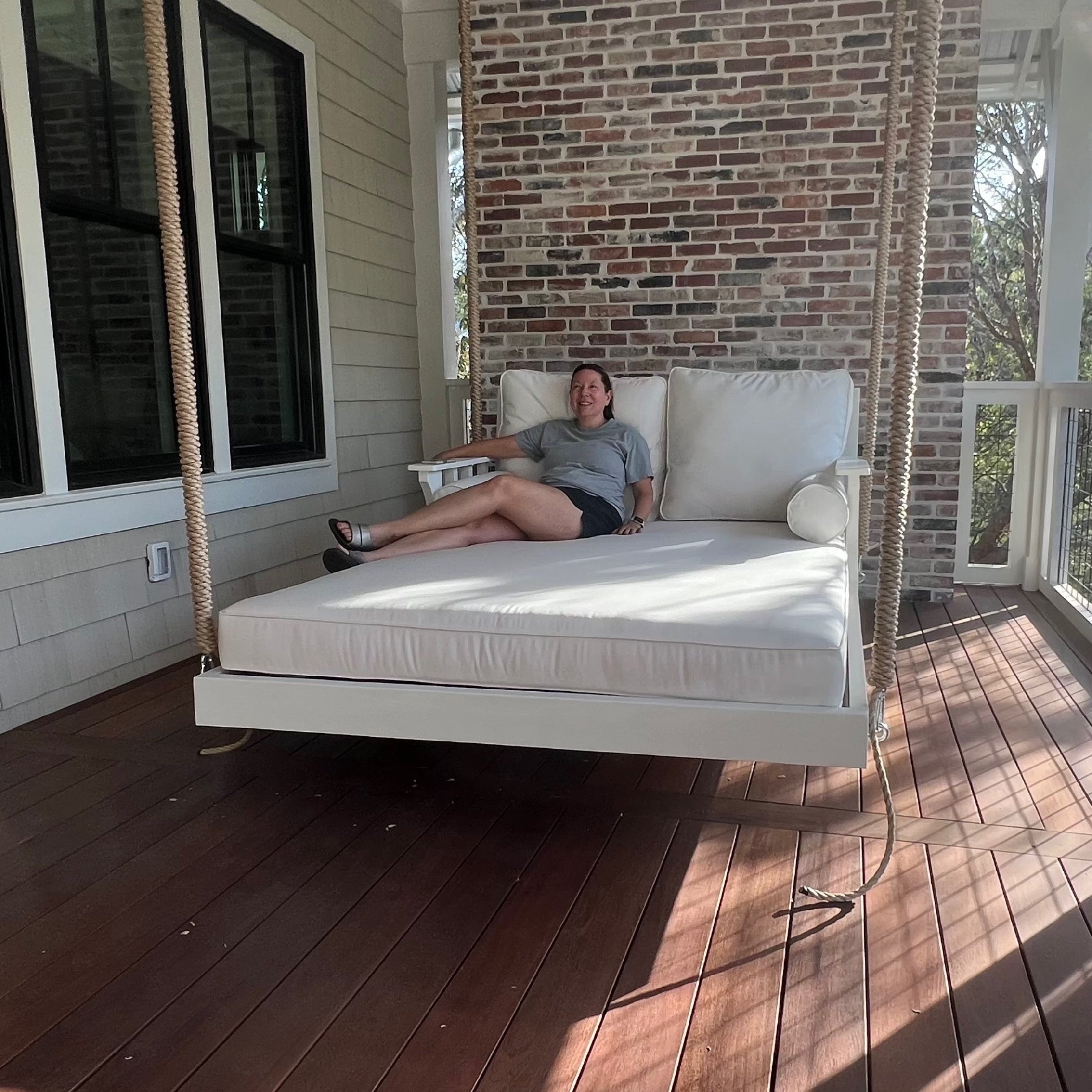 Queen Size Coastal Chaise Swing by Nate and Lane