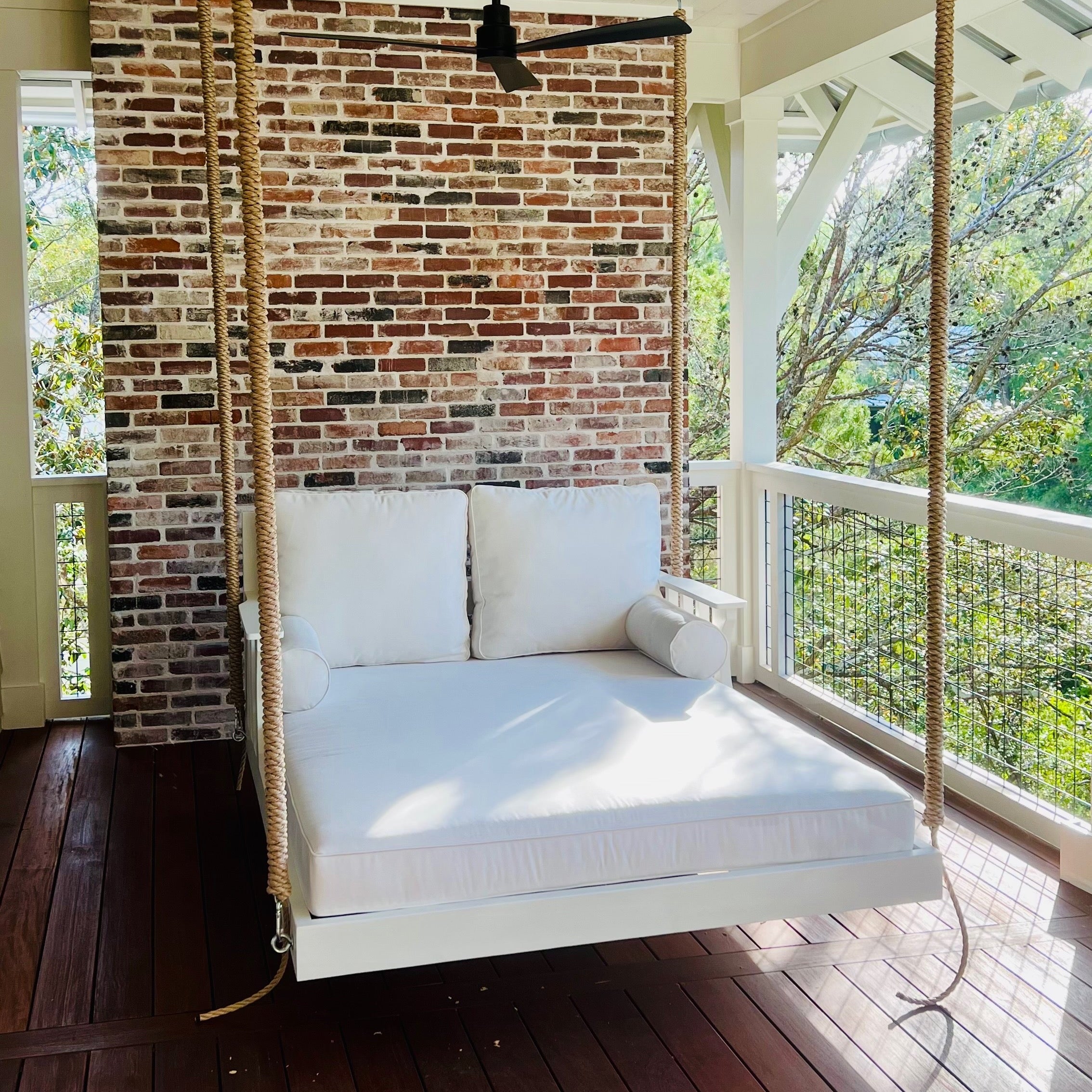 Coastal Dunes Chaise Swing by Nate and Lane  Oversized Porch Swing