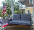 Coastal Dunes Swing Bed with Sunbrella Luxe Indigo Cushion Set and Coated Cable