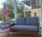 Coastal Dunes Swing Bed with Sunbrella Luxe Indigo Cushion Set and Coated Cable