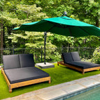 Nate & Lane Double Pool Lounge in Cypress with Sunbrella Canvas Black Fabric