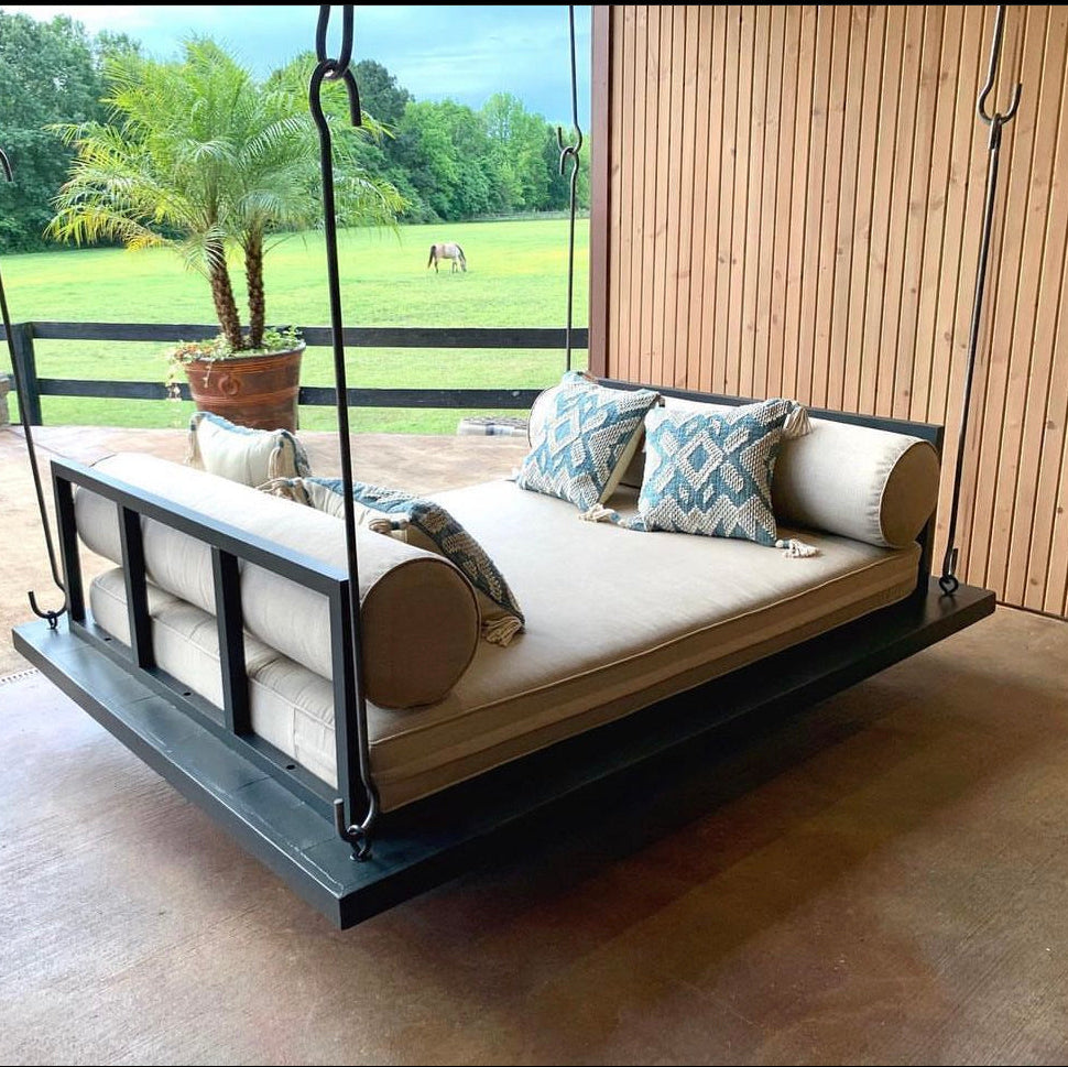 Sheppard Hooks on Equestrian Farm Swing Bed with Metal Ring