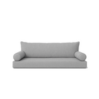 Sunbrella Canvas Natural Cushion Set with a solid back pillow, bolsters, and seat cushion